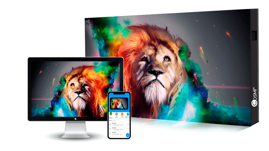 Les écrans LED COSMI Full Color P8 extérieur ont une configuration par ordinateur, par mobile et tablette. Cela vous permettra d'afficher des images, vidéos ou encore des textes.