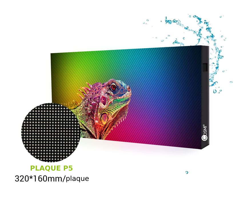 Ecran LED COSMI Full Color P5 extérieur avec ouverture façade est fait pour durer afin d’afficher le plus de temps possible votre publicité avec la meilleure qualité du marché.