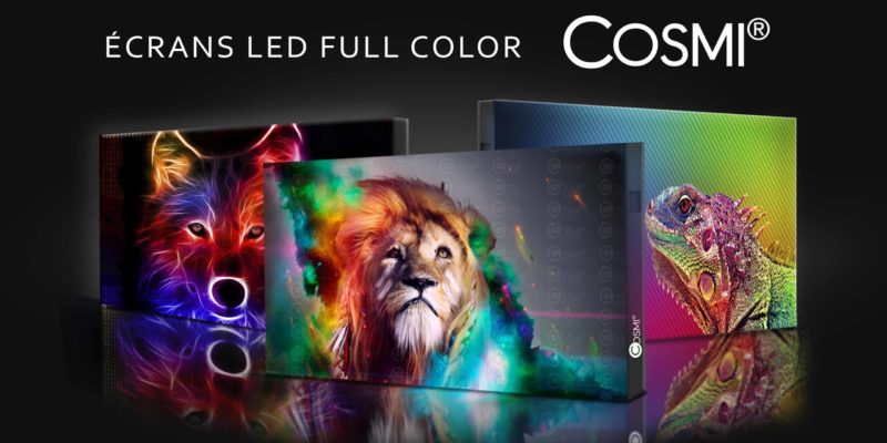 ecrans-led-full-color-cosmi-agr-display Ensemble d'écrans LED de la marque COSMI Full Color mis à disposition par AGR Display en France