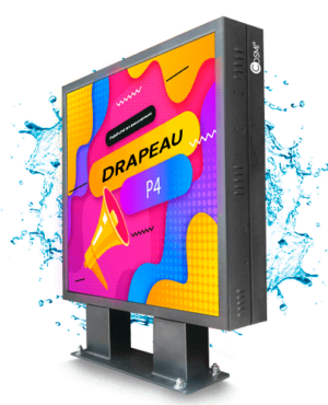 Ecran LED drapeau double face P4 Full Color extérieur AGR Display COMSI France